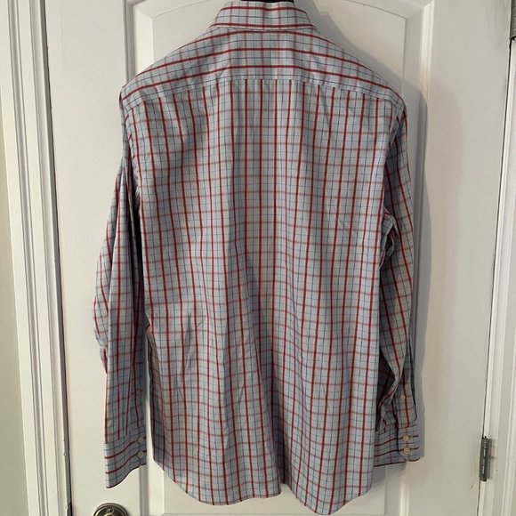MEN'S BANANA REPUBLIC PLAID DRESS SHIRT, SZ MEDIUM - Picture 3 of 5